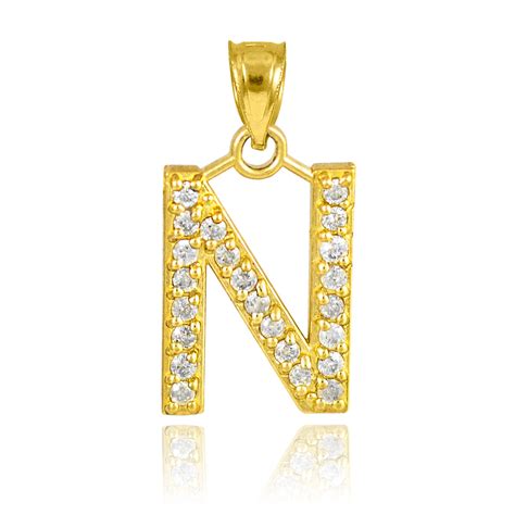diamond letter n necklace