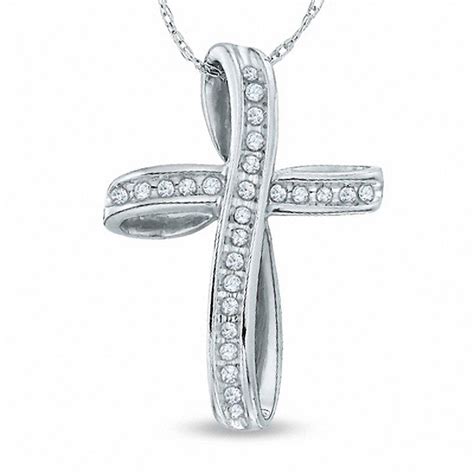 Diamond Loop Cross Pendant