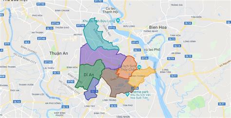 dian district binh duong province vietnam map