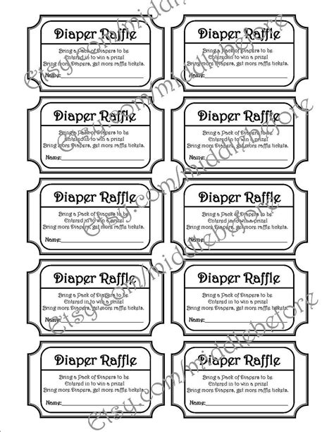 Printable Pink And Black Diaper Raffle Tickets By Littlesizzle Diaper