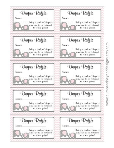 diaper raffle tickets free printable pdf