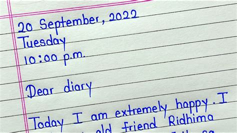 Diary Entries Examples Before And After