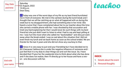 Diary Entry For Class 9 Examples