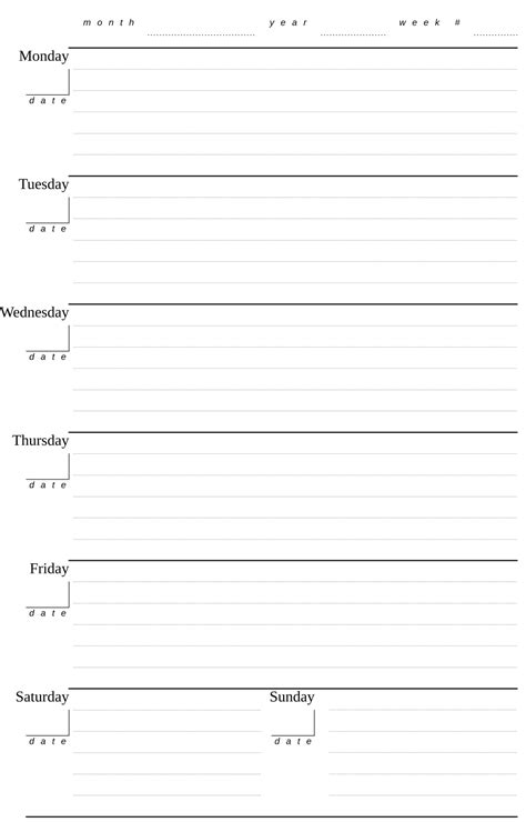 diary page templates