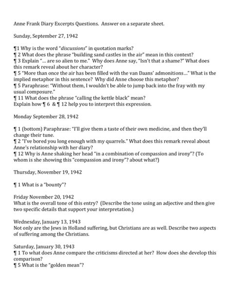 Diary Questions To Ask