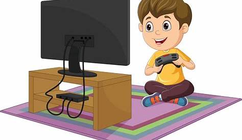 Nino Jugando Videojuegos En Animado - Dibujos animados niño Gamers