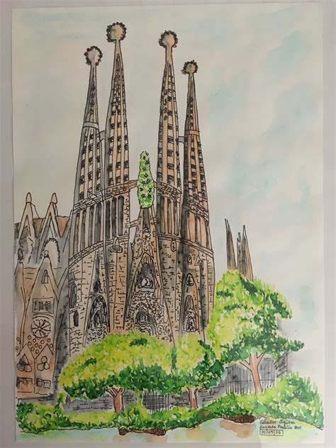 dibujo de la sagrada familia barcelona