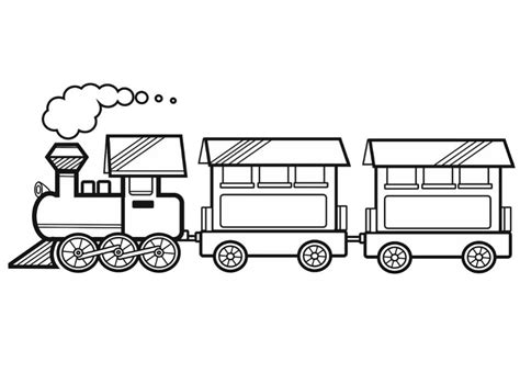 dibujo de tren con vagones para colorear