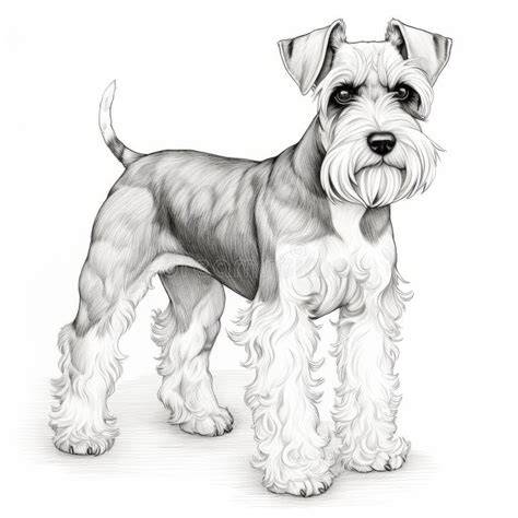 Dibujo A Lápiz De Perro Schnauzer Arte Impresión A4 retrato firmado