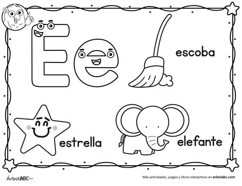 Letra E para colorear Árbol ABC