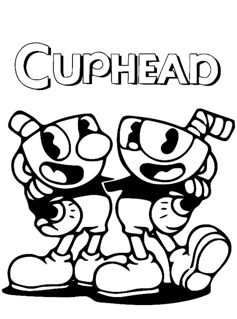 Cuphead coloring pages Print and