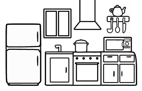 Dibujo de Cocina en estilo minimalista para colorear Dibujos para