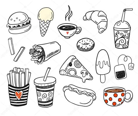 Dibujos de comida chatarra para colorear Imagui