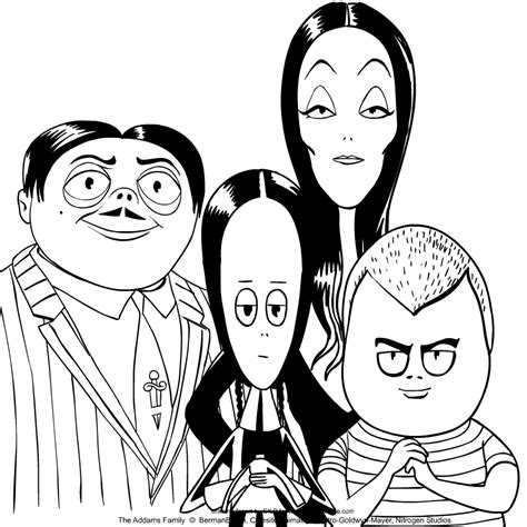 Dibujos De La Familia Addams Para Colorear