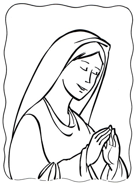 Dibujo de Maria para colorear Dibujos Cristianos Para Colorear