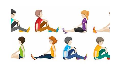 Ilustración vectorial de dibujos animados de gente sentada Imagen