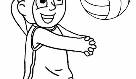 Dibujos de Niña Jugando Voleibol para Colorear para Colorear, Pintar e