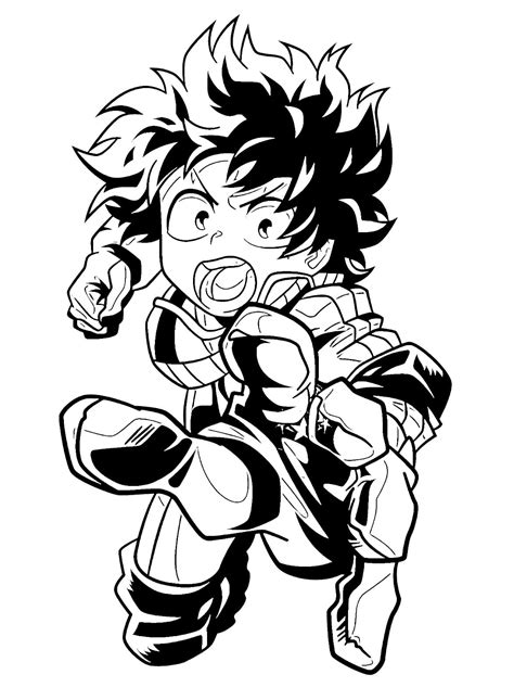 Deku Izuku Midoriya (Boku no Hero Academia) para colorear e imprimir