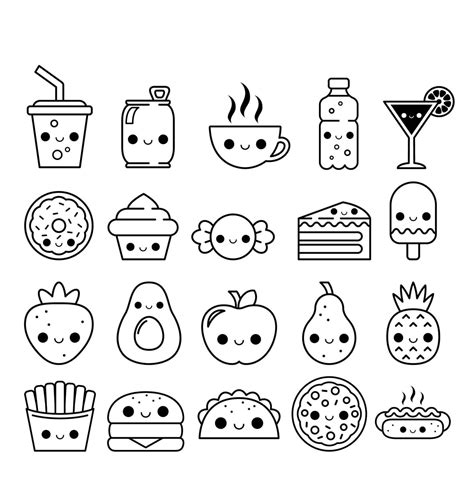 Dibujos Para Colorear Kawaii Comida