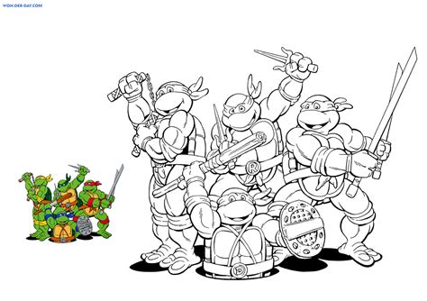 Dibujos de Tortugas Ninja para colorear para imprimir gratis