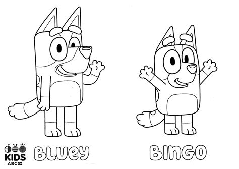 Dibujos De Bluey Y Bingo Para Colorear