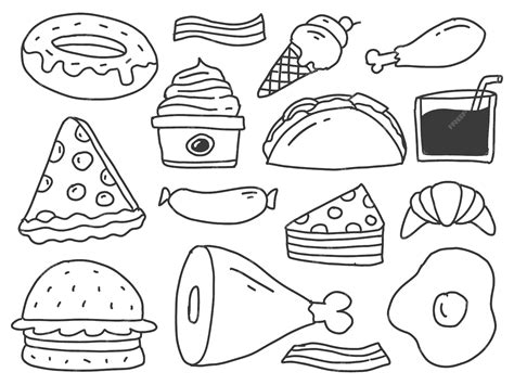 Dibujos De Comida Para Colorear Faciles