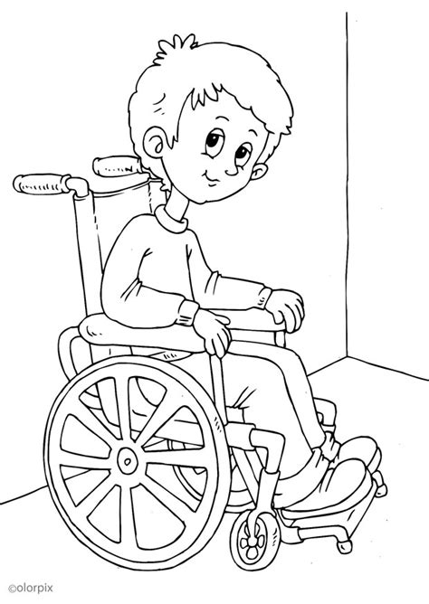Dibujos para colorear de Discapacitados, discapacidad, Plantillas para