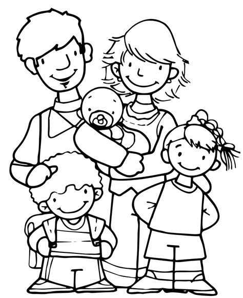 Dibujo De La Familia Para Colorear Dibujos Faciles