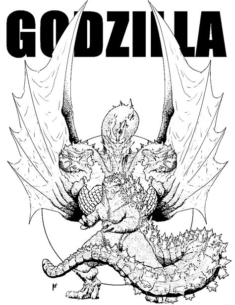 Godzilla monster coloring page Free Printable Coloring Pages