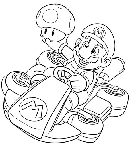 Dibujos de Mario Kart para colorear Páginas para imprimir gratis