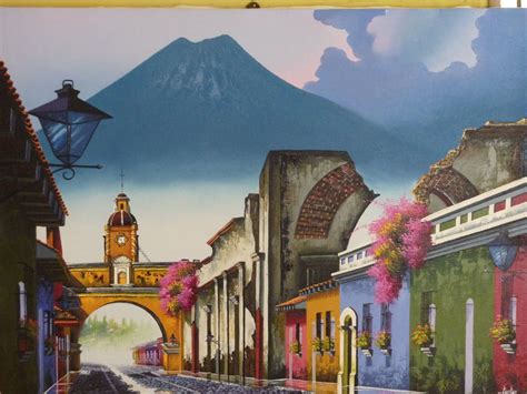 Cuadro calle del Arco. Antigua Guatemala. Guatemalan art, Landscape