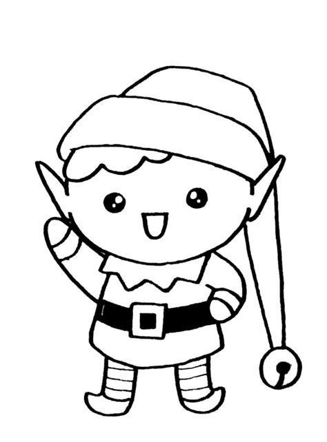 Dibujos para colorear Elfo imprimible, gratis, para los niños y los