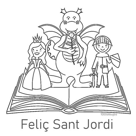 Dibujos de Sant Jordi para niños colorear tus dibujos