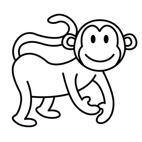 Dibujo de un mono kawaii para imprimir Dibujando con Vani