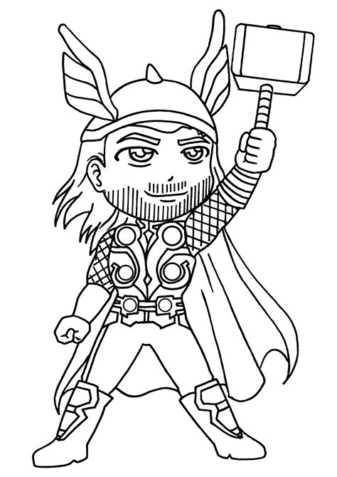 Dibujos Sin Colorear Dibujos de Thor para Colorear