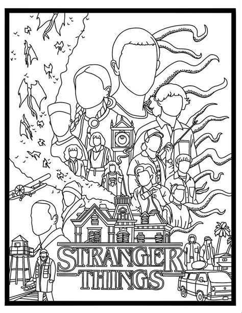 Stranger Things Coloring Pages Easy