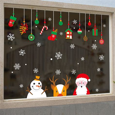 Plantillas de vinilo decoración navidad pueblo Decoración de ventanas