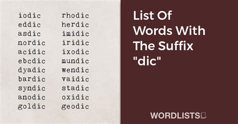 Dic Words List
