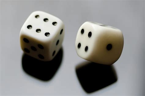 Dice rolling on a table