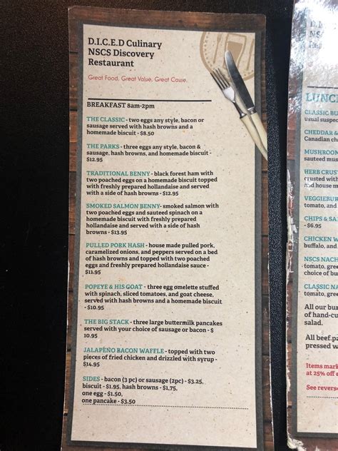 Diced Discovery Menu