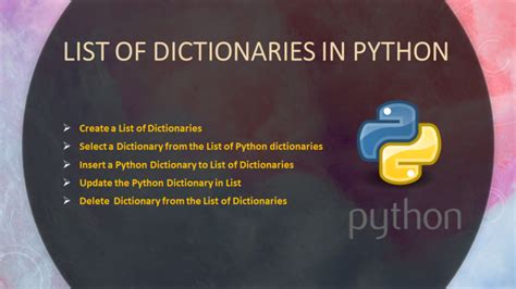 Dictionaries And Lists In Python