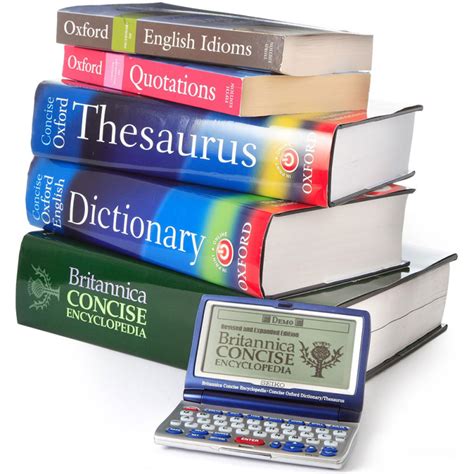 dictionary and thesaurus and encyclopedia