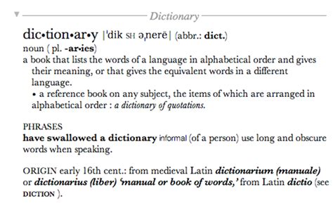 dictionary definition of word