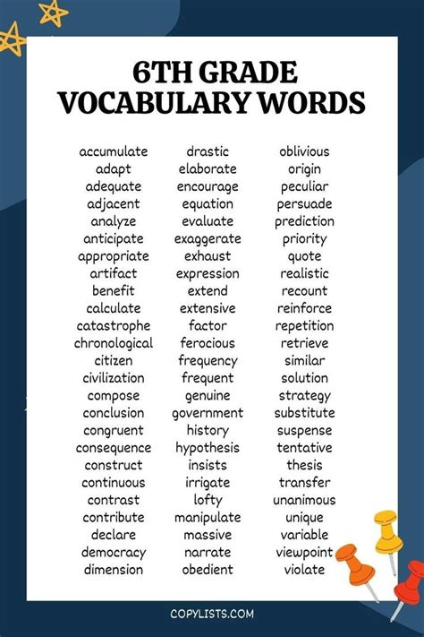 dictionary for 6th graders