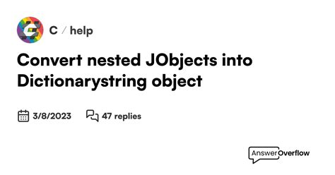 Dictionary String Object To Jobject