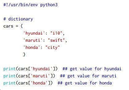 dictionary syntax in python with examples