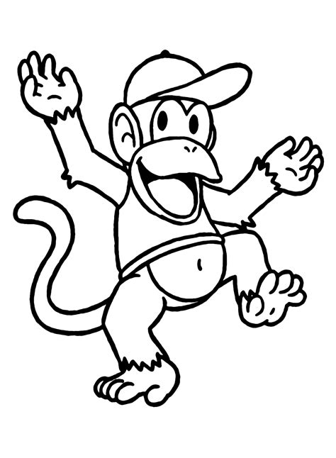 diddy kong coloring sheet