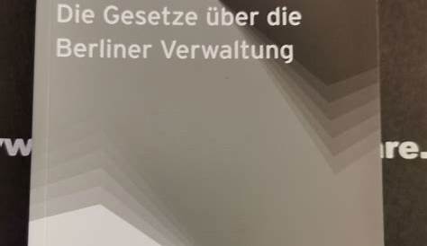 ISBN 9783889613660 "Die Gesetze über die Berliner Verwaltung