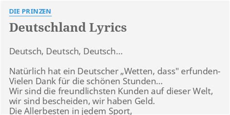 die prinzen deutschland lyrics