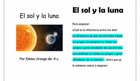 Semejanzas Y Diferencias Entre El Sol La Tierra Y La Luna - Esta Diferencia